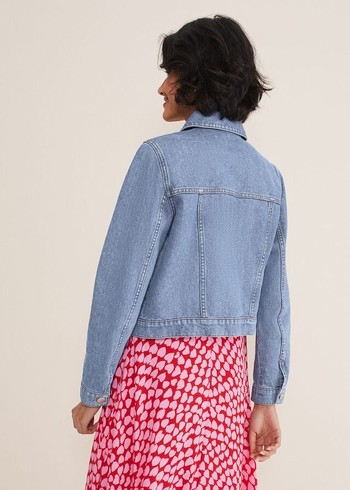 Phase Eight Caitlin Cropped Denim Jackets Wash/Blue USA | 5038647-FB